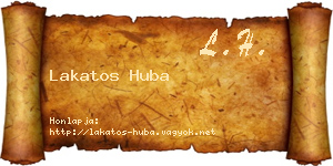 Lakatos Huba névjegykártya